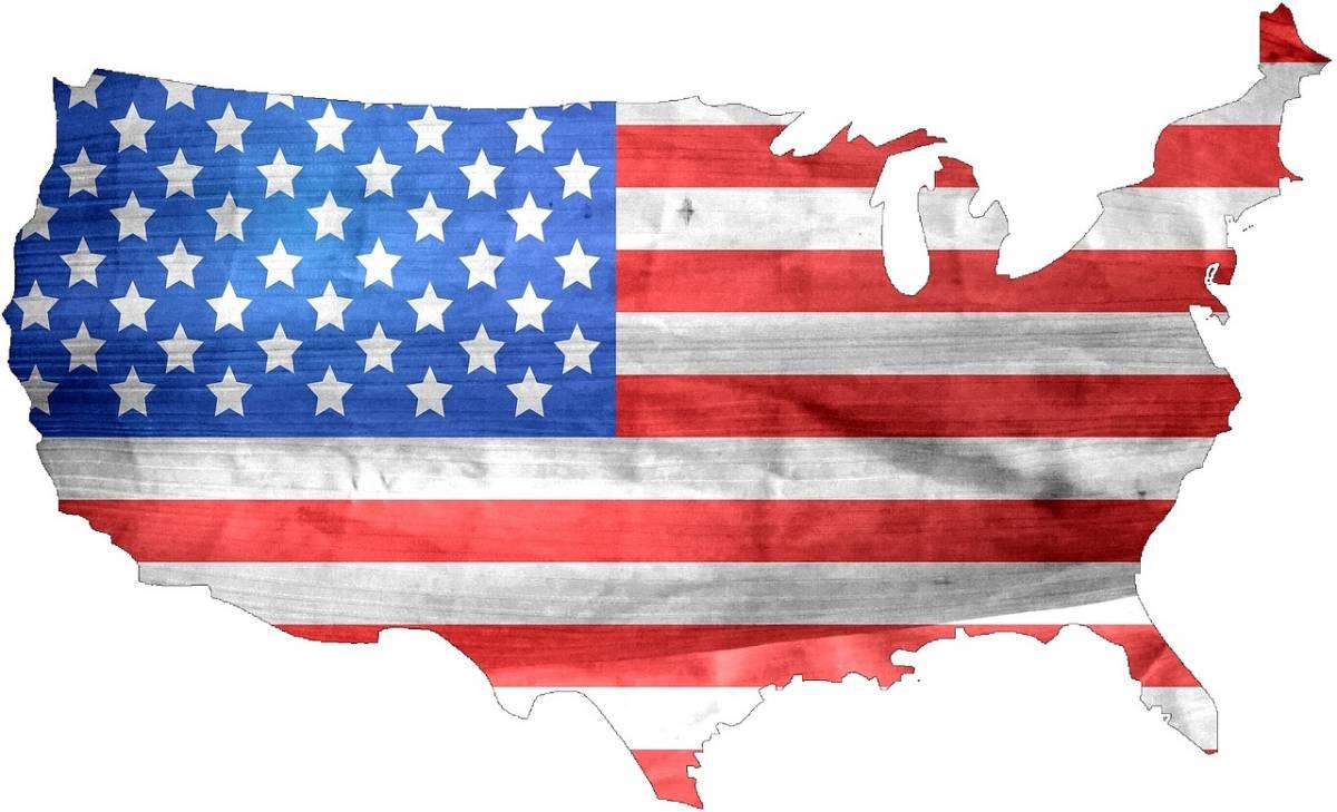 flaga, USA, obrys, pogłowie świń, Stany Zjednoczone