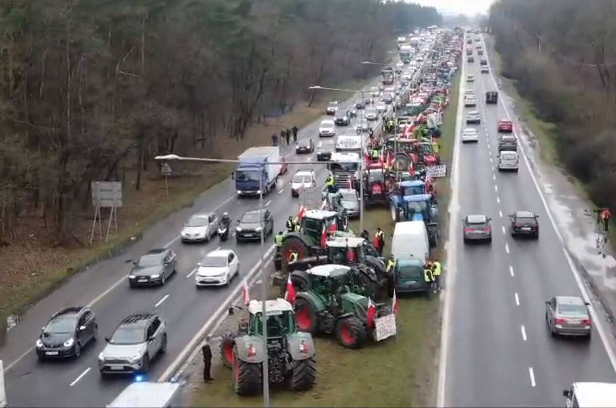 protest rolników, Warszawa, ciągniki, blokada 