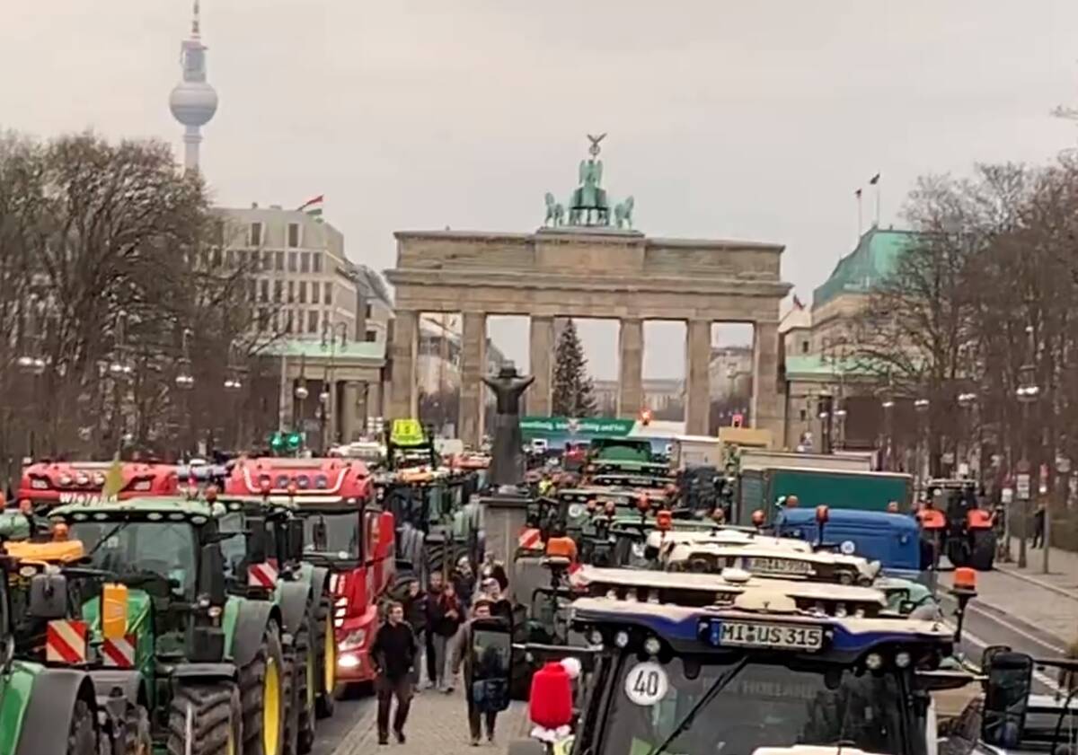 protest, rolnicy, Berlin, Niemcy 