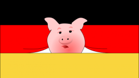 swinia i niemiecka flaga