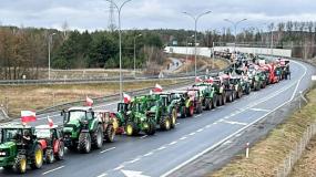 protest rolników, s3, blokada drogi